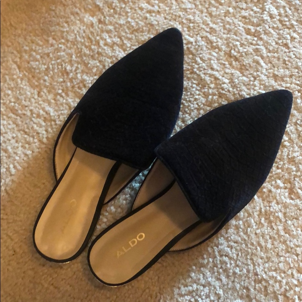 Black suede mule size 8.5